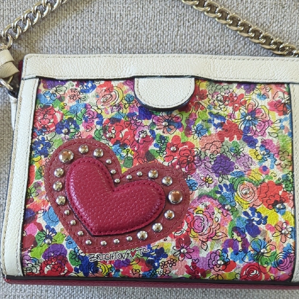 Brighton Multicolor Floral Crossbody Bag with Heart Accent - Picture 2 of 9